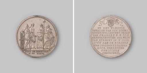 In memory of the solemn entry of Prince Willem V as Hereditary Stadtholder of the province of Utrecht, awarded to the citizens of the company 't Fortuyn by their officers