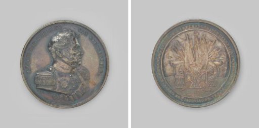 Memorial medal presented by the officers of the mobile militia of Utrecht to their colonel J.D.C.C. baron d'Ablaing van Giessenburg