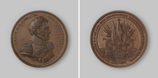 Memorial medal presented by the officers of the mobile militia of Utrecht to their colonel J.D.C.C. baron d'Ablaing van Giessenburg
