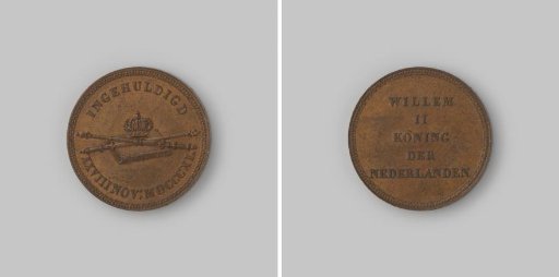 Commemorative medal distributed on the inauguration of Willem II
