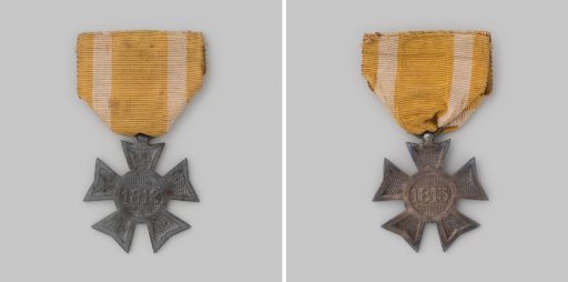 Silver Cross, decoration for military operations in 1813-1815, awarded to R.J. Solkamans, corporal of the National Guard during the siege of Naarden in 1813