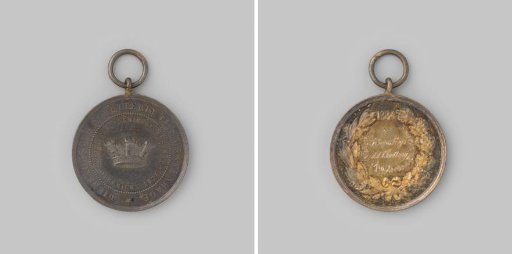 Prize medal of the Officers' Shooting Society of the Civic Guard in The Hague, awarded to the Regiment Civic Guard of Amsterdam, second prize for Salvo shooting