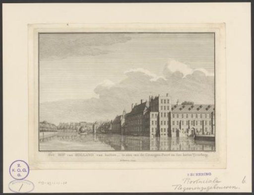The Court of Holland from the outside, seen from the Prison Gate along the Short Fish Pond