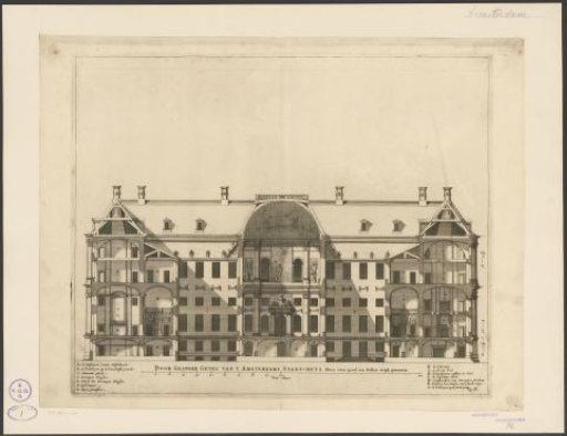 Section of the Town Hall on the Dam, through the length