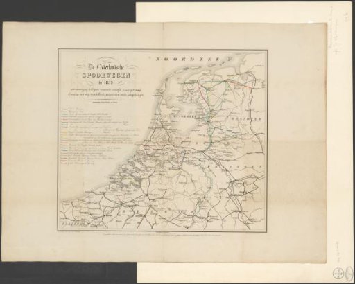 Map of the Dutch railway lines, 1859