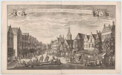 View of the Groenmarkt, the Vleeshal, and the Grote Kerk in The Hague