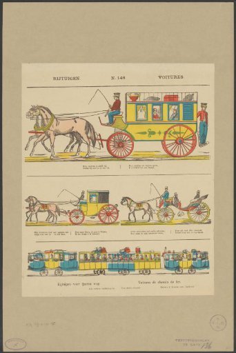 Various carriages for the tram rails