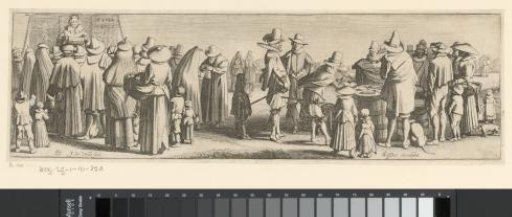 Quack doctor, with elegantly dressed onlookers