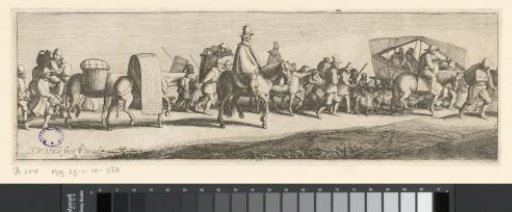 Procession of market traders and shoppers
