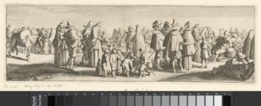 Market scene with playing children