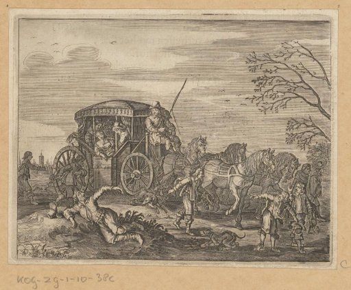 Carriage Stops by a Drunk Man Lying in the Ditch