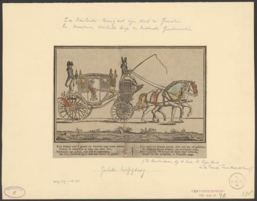 William I, King of the Netherlands, and Wilhelmina of Prussia in a closed carriage