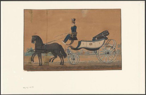 Calèche drawn by two horses