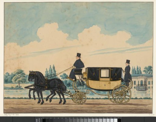 Berline drawn by two horses