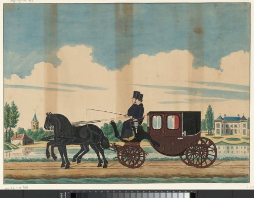 Coupé drawn by two horses