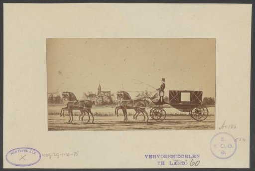 Reproduction of a landau drawn by four horses