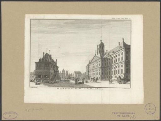 View of the Waag and the Town Hall on the Dam in Amsterdam