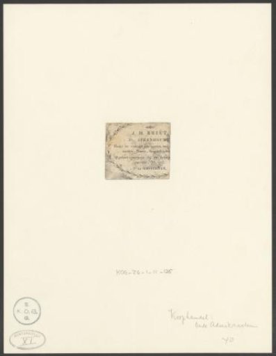 Business card of J.M. Briët