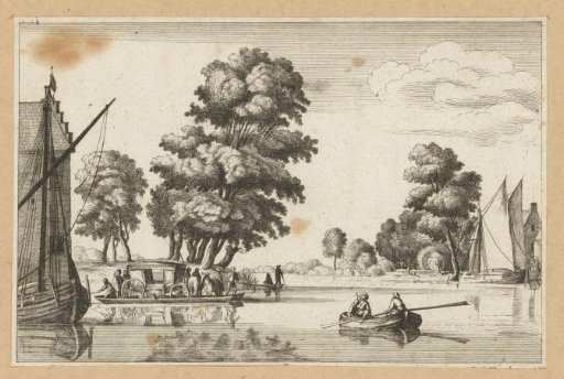 View of the Maas with a Ferry