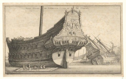 Work on the Hulls of Two Dutch East Indiamen