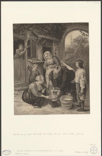 Milkman pouring milk for a baker