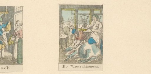 Butcher slaughtering a cow