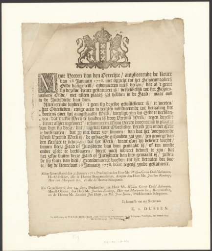 Ordinance of 28 January 1778, concerning the Shoemakers' Guild