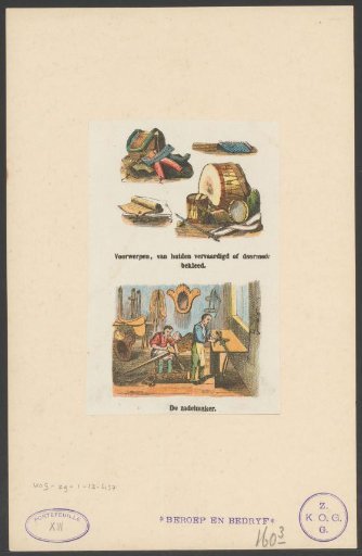 Objects of skin or objects covered with skin, and two saddlers