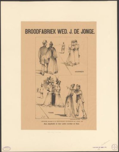 Bread Factory Widow J. de Jonge. / Our Maids and Their Parents Then and Now.