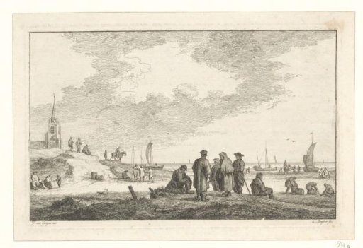 Fishermen and Fishing Boats on the Beach at Scheveningen