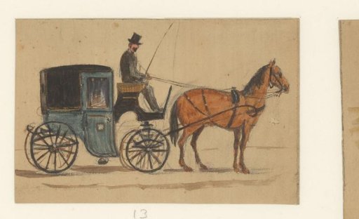 Carriage with Coachman and Horse