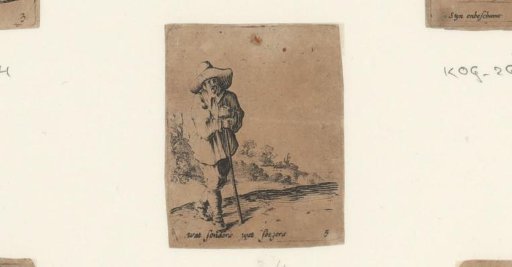 Man Leaning on a Stick