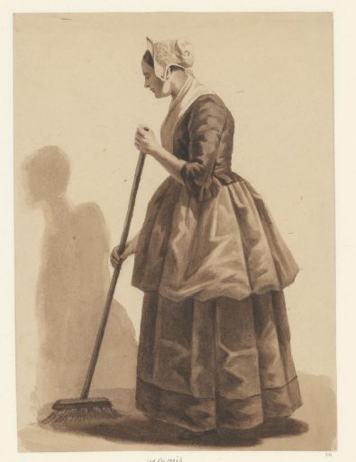 Maid with a broom