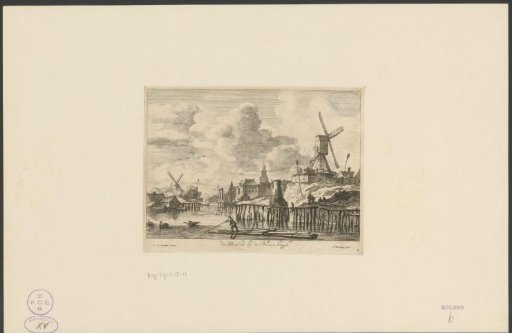 Windmill near the Blauwbrug in Amsterdam