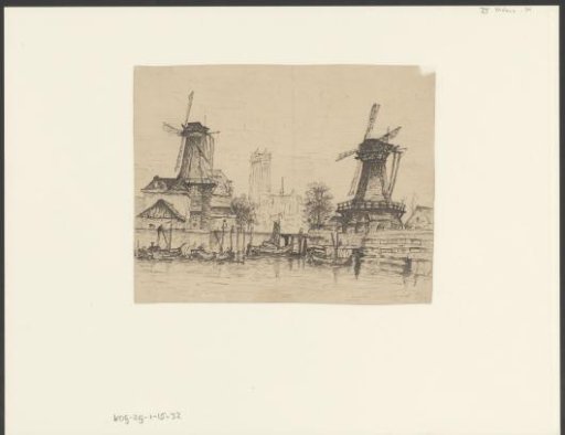 Two Mills at a Shipyard near Dordrecht
