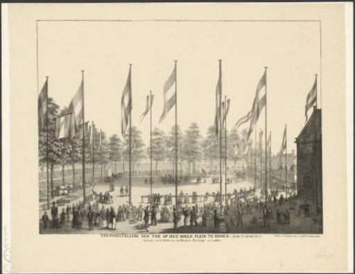 Exhibition of livestock at the doele Plein in Hoorn on 26 September 1855