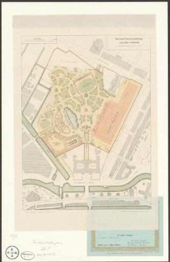 Map and invitation for the World's Fair of the Hotel and Travel Industry, 1895