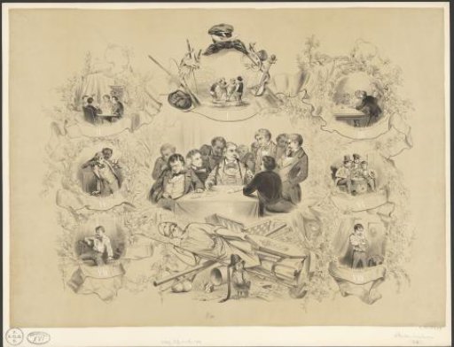 Caricature in the Leiden Student Almanac, 1849