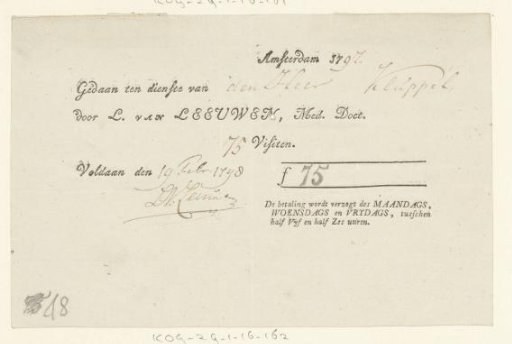 Account of the physician L. van Leeuwen, 1797