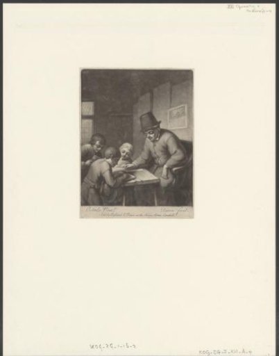 Schoolmaster with three pupils