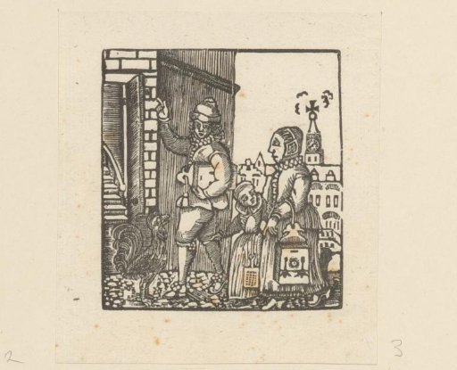 Man holding a rooster book open for a rooster