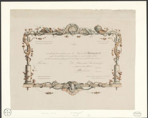 Diploma from a school in Haarlem