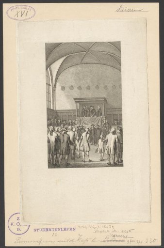 Promotion with the cap, on the occasion of the Second Centenary of the Leiden University, 1775