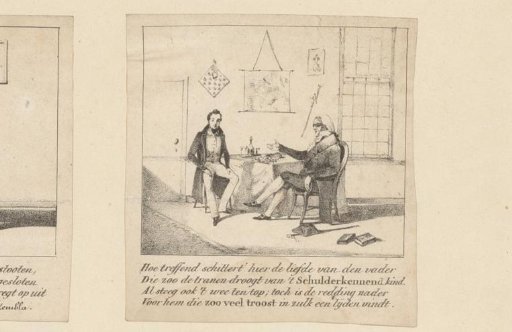 An Old Man and a Young Man at a Table