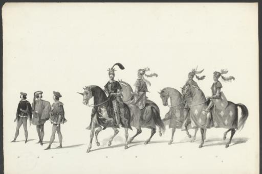 Knights on foot and knights on horseback