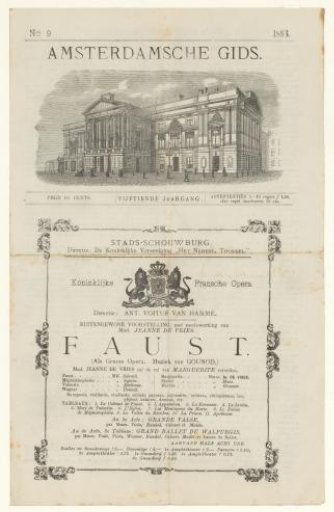 Amsterdamsche Gids with an Advertisement for the Performance Faust, 1883