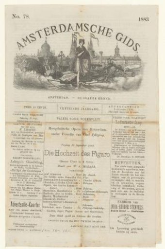Amsterdamsche Gids with an Advertisement for the Performance Die Hochzeit des Figaro, 1883