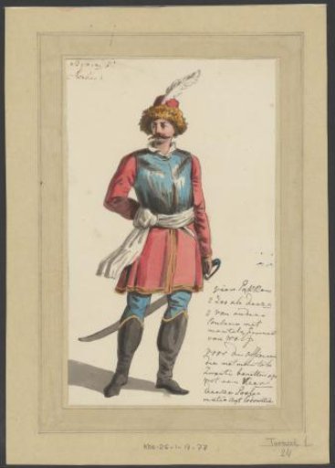 Theatre costume for a soldier, probably for Tekeli