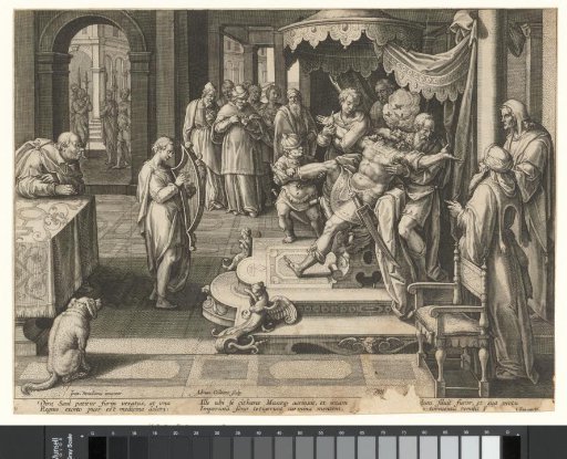 David plays his harp for King Saul