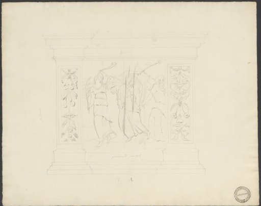 Panel with angels with trumpets